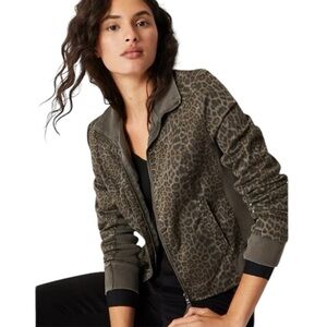 Marrakech Gray Black Leopard Print Grunge Moto Biker Streetwear Jacket Size S